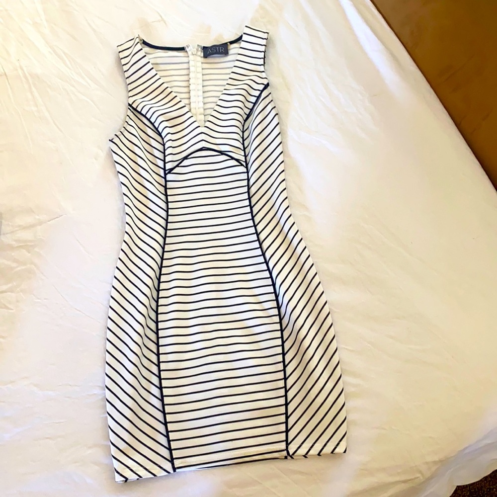 ASTR striped cocktail mini dress